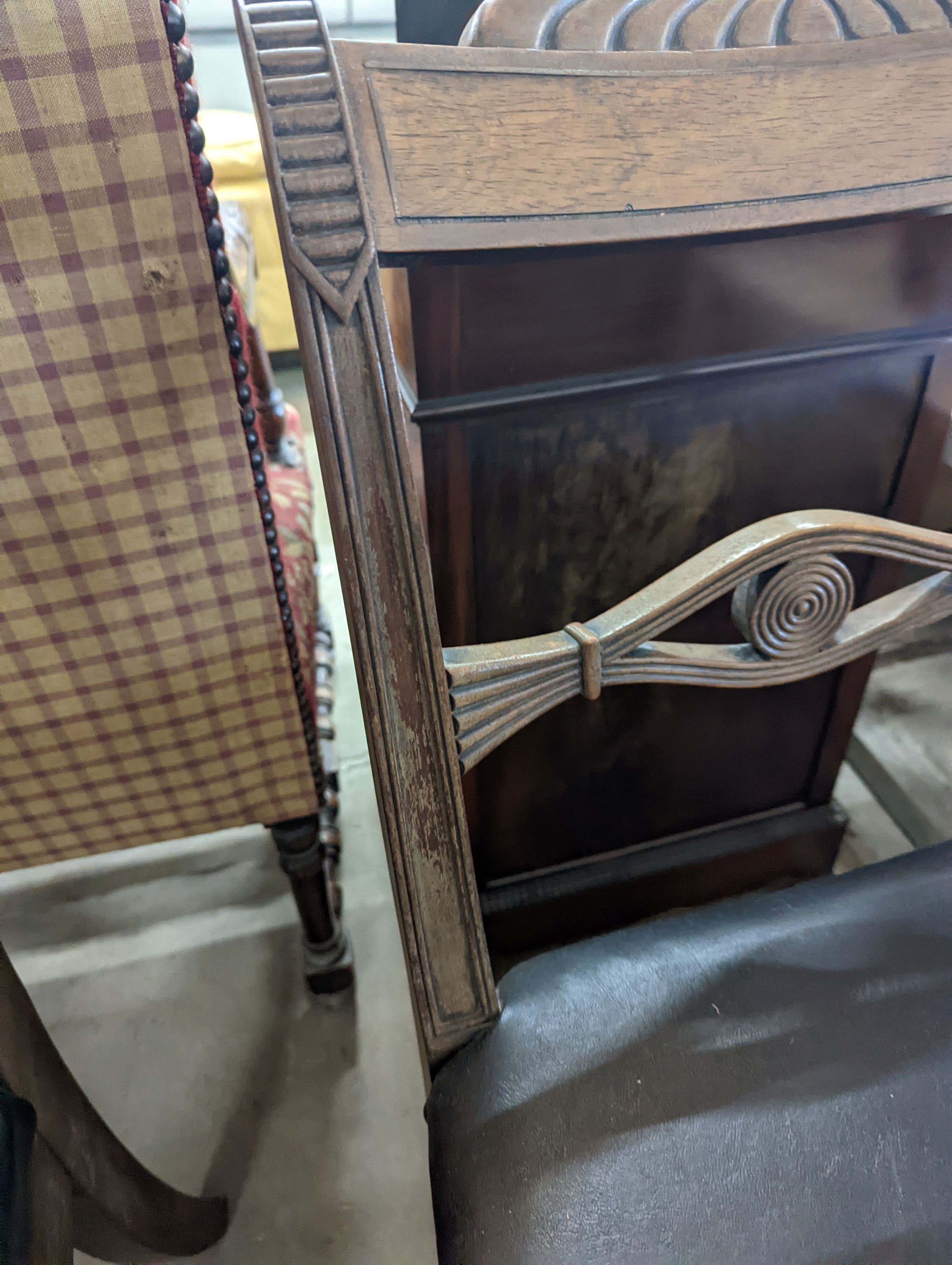 A pair of Regency mahogany dining chairs